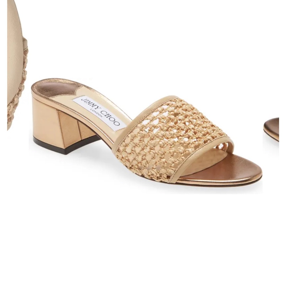 Jimmy Choo Minea Woven Raffia Sandal